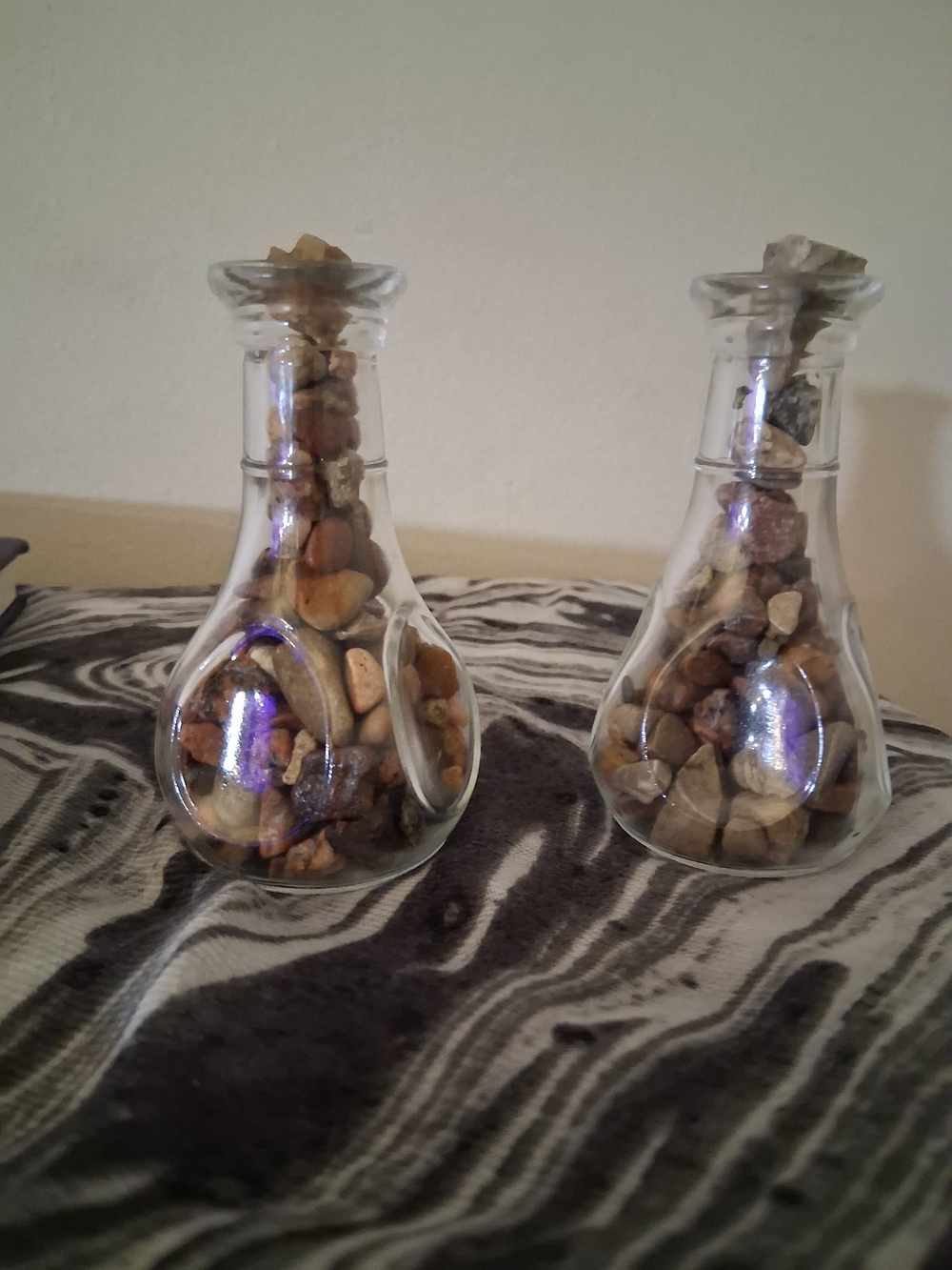 Clear Glass Pebble Vases — Brown Pebble Fill